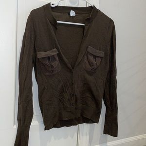 Jcrew Button Front Olive Shirt